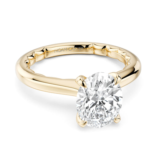 Maharaja Collection Noam Carver Luna 2ct Oval Solitaire Engagement Ring in 14K Yellow Gold (1.8mm, Size 6.5)
