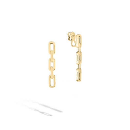 Maharaja Collection Navarra 3 Link Drop Earrings in 18K Yellow Gold