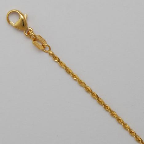 Maharaja Collection Laser Rope Chain Necklace in 14K Yellow Gold (1.4mm, 16in)