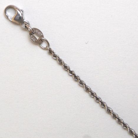 Maharaja Collection Laser Rope Chain Necklace in 14K White Gold