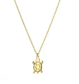 Maharaja Collection Mini Turtle Necklace with Rope Chain in 14K Yellow Gold