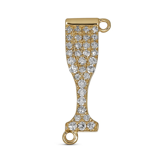 Maharaja Collection Round Diamond Champagne Bottle Charm Bracelet in 14K Yellow Gold (0.09ctw)