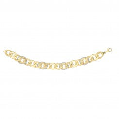 Maharaja Collection Oval Link Bracelet in Two-Tone 14K Matt Finish Gold