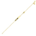 Maharaja Collection Heart Paper Clip Chain Kid's ID Bracelet in 14K Yellow Gold