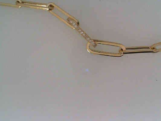 Maharaja Collection Round Diamond Paper Clip Link Bracelet in 14K White Gold (0.33ct)