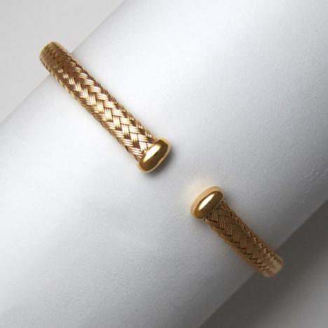 Maharaja Collection Adjustable Braided Bangle in 14K Yellow Gold