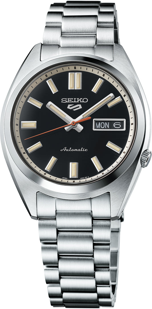 Maharaja Collection 40mm Black Seiko 5 Sports SRPK89 Midsize Automatic Watch in Stainless Steel