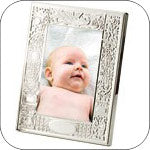 Maharaja Collection Birth Record Frame in Pewter