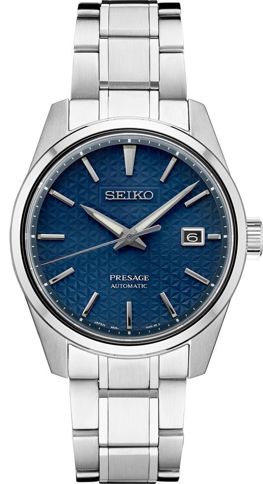 Maharaja Collection Seiko Presage Blue Dial Watch in Stainless Steel