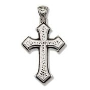 Maharaja Collection Hammered Silver Cross Pendant in Silver