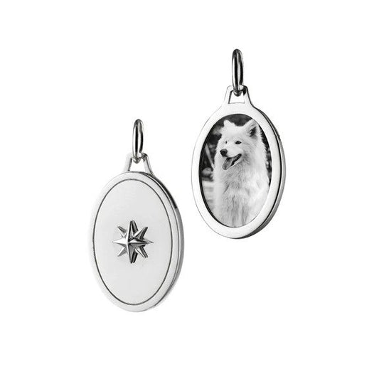 Maharaja Collection Oval Star Half Locket in Sterling Silver