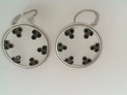 Maharaja Collection Industrial Finish Open Hoop Drop Earrings