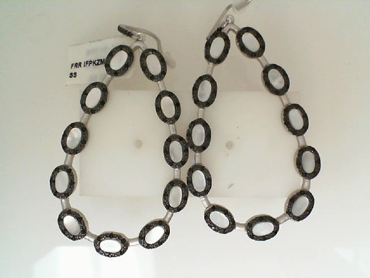 Maharaja Collection Fish Hook Earrings with Industrial Finish Mother of Pearl