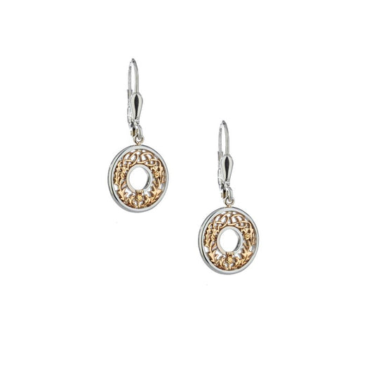 Maharaja Collection Thistle Lever Back Earrings in Sterling Silver