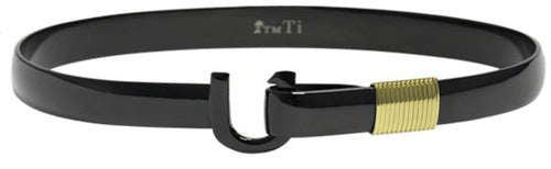 Maharaja Collection Black Ti and Gold Color Wrap Titanium Hook Bracelet in Titanium