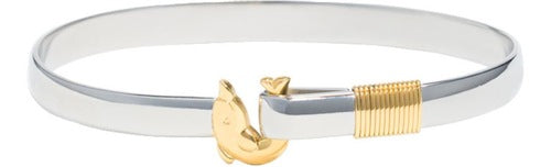 6mm 7.5' Gold Color Ti Wrap Titanium Dolphin Hook Bracelets