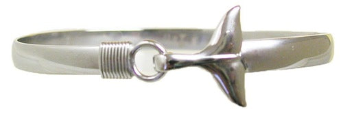 Maharaja Collection Round and Whale Tail Hook Bracelet in Silver Tone Titanium