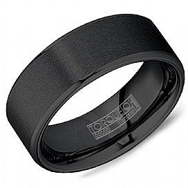 Maharaja Collection Sandpaper Top Tungsten Band with High Polish Edges in Tungsten