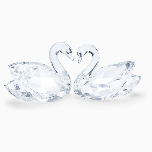 Maharaja Collection Swan Couple Necklace in Swarovski Crystal