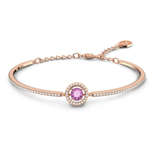 Maharaja Collection Swarovski Sparkling Dance Bangle in Purple Rose Gold-Tone Plated