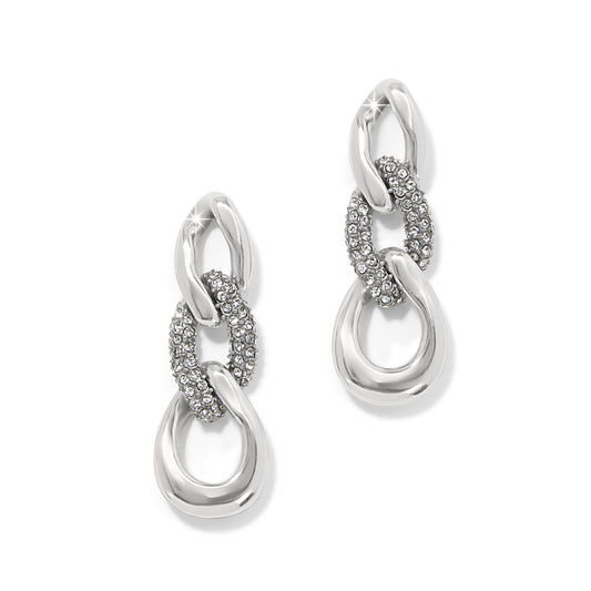 Maharaja Collection Pave Link Post Drop Earrings