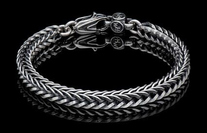 Maharaja Collection Paros Sterling Silver Men's Bracelet in Silver