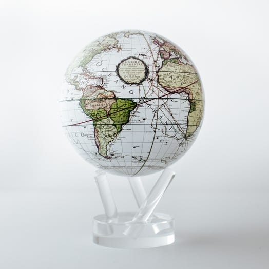 Maharaja Collection Antique Terrestrial White Mova Globe