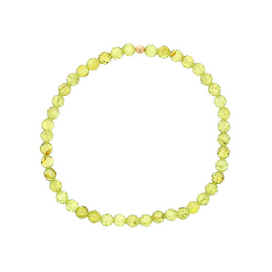 Maharaja Collection Faceted Peridot Bracelet with Gold Filled Finish Bead in Gold