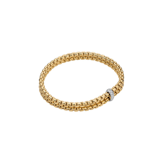 Maharaja Collection Diamond Rondel Flex'it Bracelet with 0.10ctw Diamonds in 18K Yellow Gold (0.10ctw)