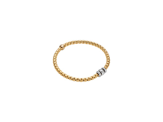 Maharaja Collection Flex'it Bracelet with 0.18ctw White Diamond in 18K Yellow Gold