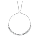 Maharaja Collection Diamond Link Bolo Bracelet in 14K White Gold (0.36ctw)