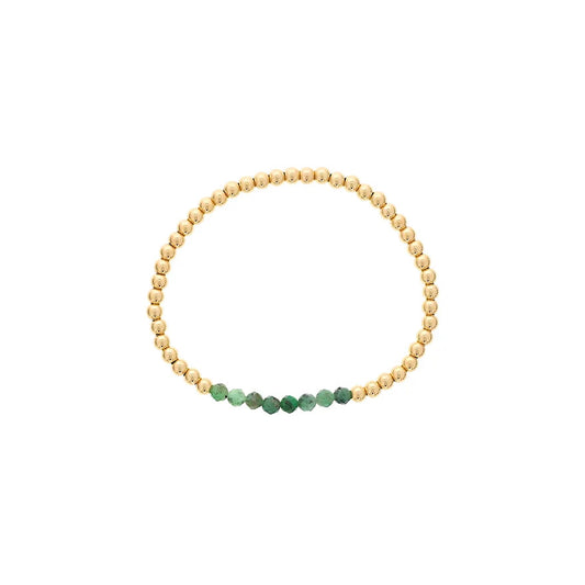 Maharaja Collection 4mm Gold Filled Faceted Emerald Bar Mini Bracelet in Gold Filled