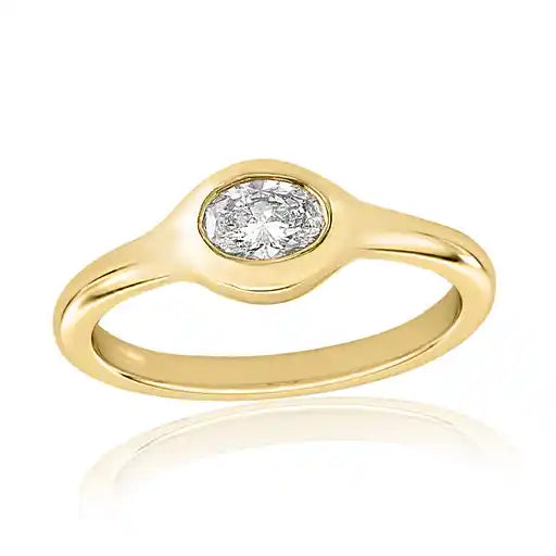 Maharaja Collection Diamond Bezel Ring in 14K Yellow Gold (0.31ctw)