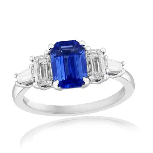 Maharaja Collection Sapphire and Diamond Ring in Platinum (3.11ctw)