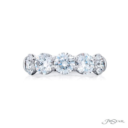 JB Star Round Diamond Shared Prong Anniversary Band in Platinum (3.10ctw)
