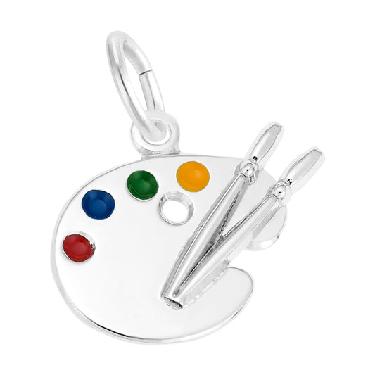 Maharaja Collection Petite Artist Palette Charm in Sterling Silver