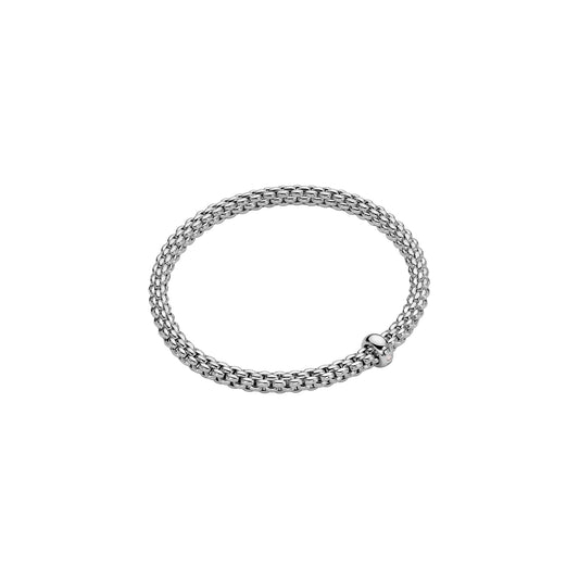 Maharaja Collection Flex'it Bracelet with White Diamond in 18K White Gold (0.01ct)