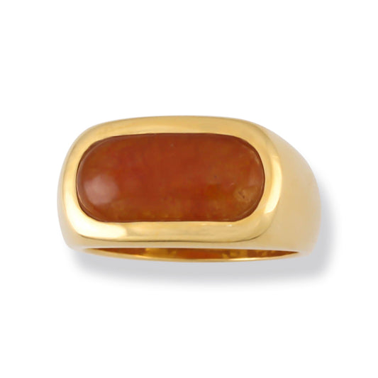 Maharaja Collection Red Jade Saddle Ring