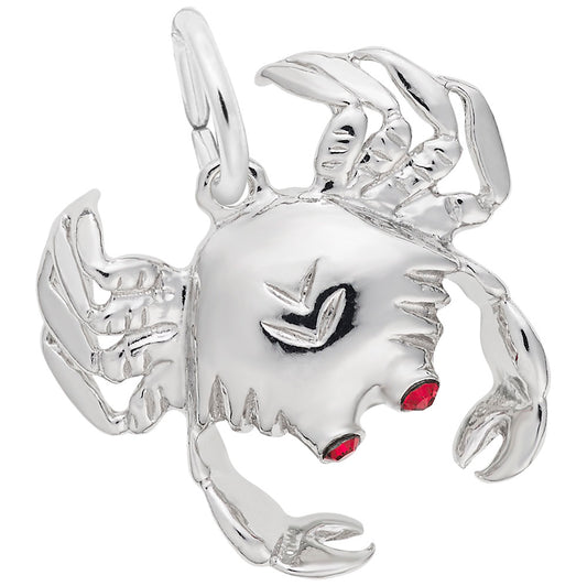 Maharaja Collection Crab Charm in Sterling Silver