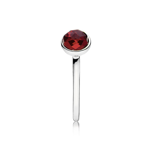 Maharaja Collection July Droplet Synthetic Ruby Pendant Necklace in Silver