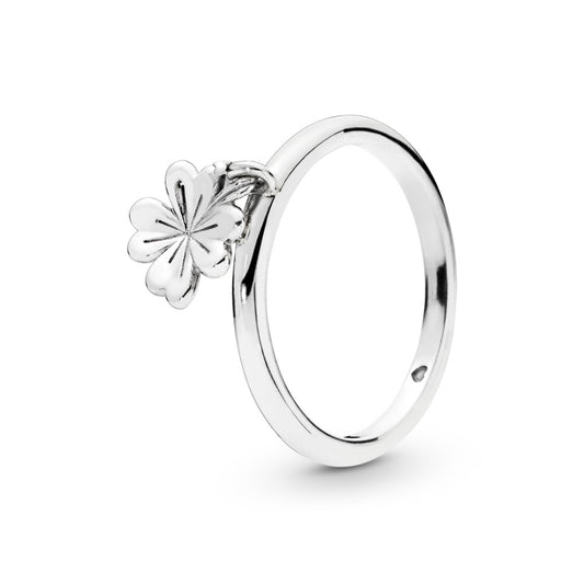 Maharaja Collection Dangling Clover Earrings in Silver
