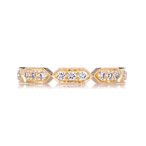 Maharaja Collection Deco Milgrained Band Ring in 14K Yellow Gold (0.395ct)
