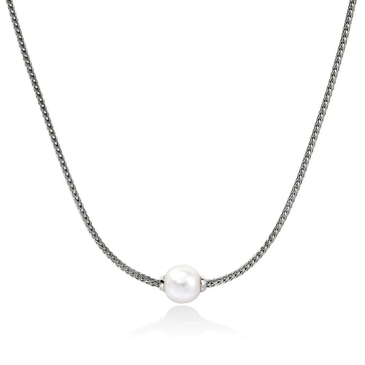 Essentials Fresh Water Pearl on Chain Necklace, Size 16-18 Adjustable