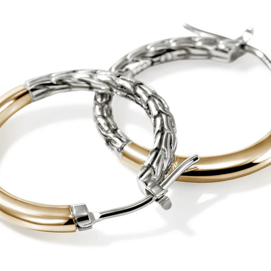 Essentials Hoop Earrings (22mm) in 14Kt Yellow Gold and Silver