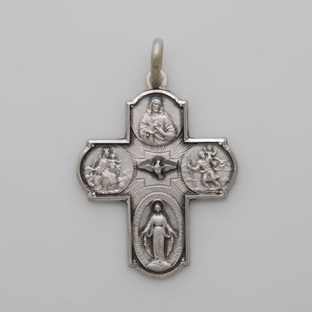Maharaja Collection Scapolare 2 Cross Pendant Necklace in Sterling Silver