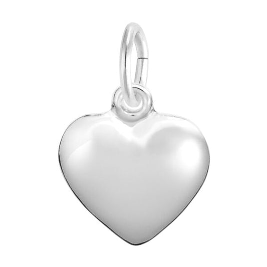 Maharaja Collection Small Puffy Heart Pendant Necklace in Sterling Silver