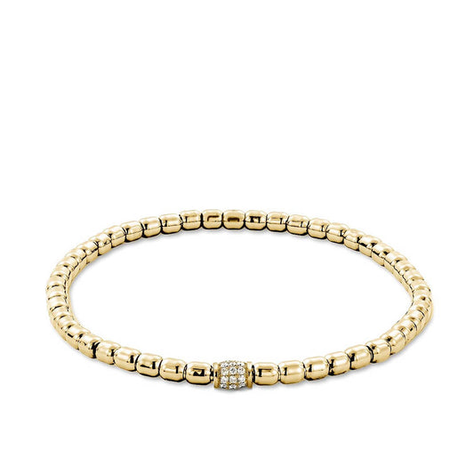 Maharaja Collection Diamond Rondelle Stretch Bracelet in 18K Yellow Gold (0.16tdw)