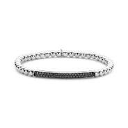 Maharaja Collection Black Diamond Tresore Stretch Bracelet in 18K White Gold (0.45tdw)