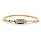 Maharaja Collection Round Diamond Pave Stretch Bracelet in 18K Yellow Gold (0.64tdw)