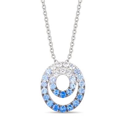Maharaja Collection Ombre® Pendant with Denim Ombré and Vanilla Sapphires™ in 14K White Gold (1.42ct)